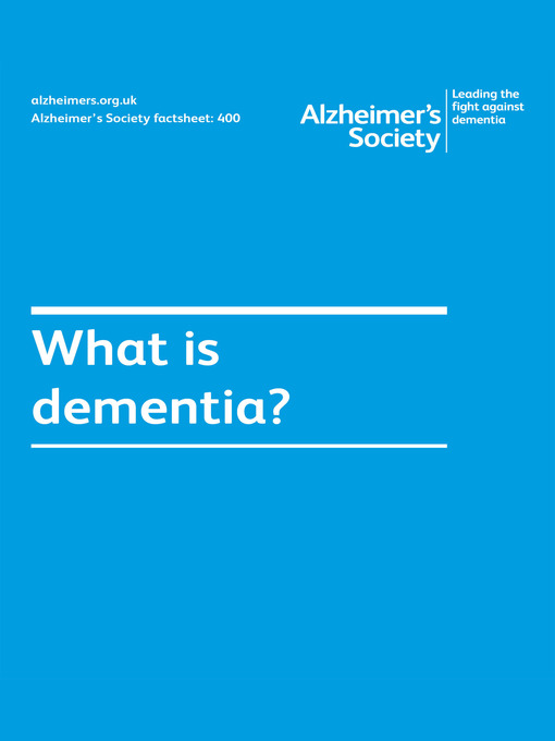 Title details for Alzheimer's Society factsheet 400 by Alzheimer's Society - Available